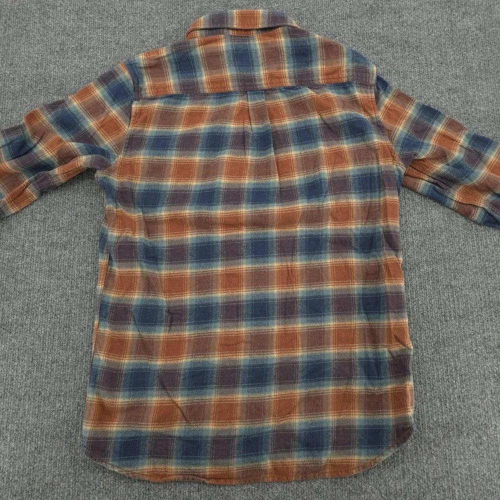 Vans Shirt Mens Small Blue Brown Plaid Flannel‎ Tailored Fit Button Up Casual - Picture 6 of 9